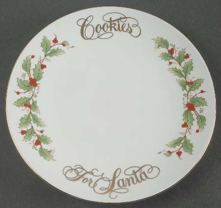 Noel (Brown Lettering Backstamp) Cookie Plate by China Pearl
