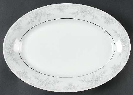 Olivia 14" Oval Serving Platter by China Pearl