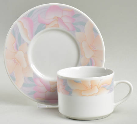Sara Flat Cup & Saucer Set by China Pearl