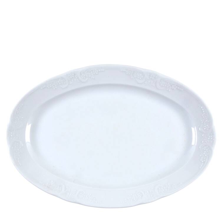 Batalha White 13" Oval Serving Platter