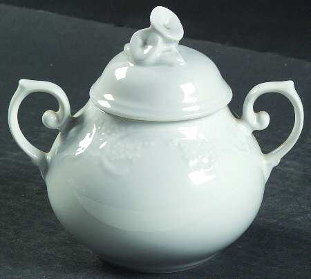 Batalha White Sugar Bowl & Lid