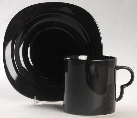 Black Coffee  Flat Cup & Saucer Set