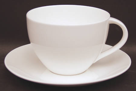 Cafe White Breakfast Cup & Saucer Set