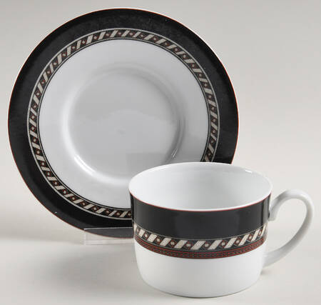 Ebony Court Flat Cup & Saucer Set