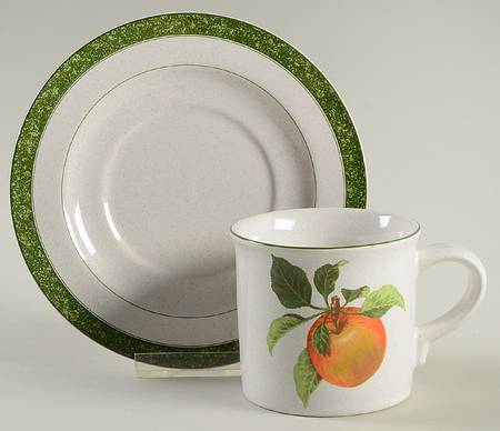 Fruit Delight Apple Flat Cup & Saucer Set