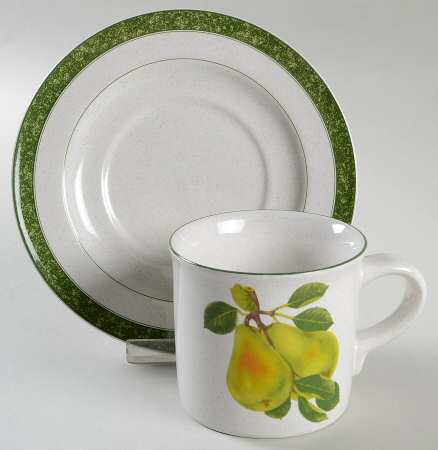 Fruit Delight Pear Flat Cup & Saucer Set