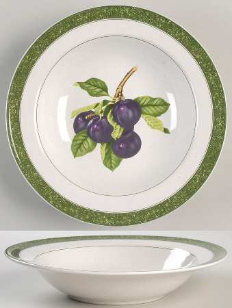 Fruit Delight Plum Rim Soup Bowl