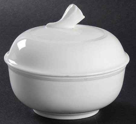 Heritage White Sugar Bowl & Lid