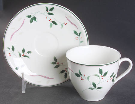 Holiday Splendor Flat Cup & Saucer Set by Christopher Stuart