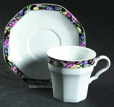 Midnight Garden Flat Cup & Saucer Set