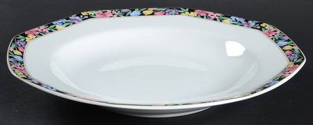 Midnight Garden Large Rim Soup Bowl