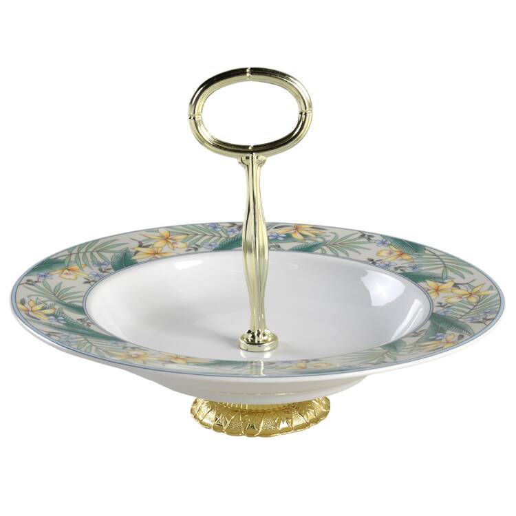 Polynesia 6"-7" Handled Footed Nut Dish HC