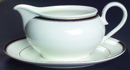 Royal Black Gravy Boat & Underplate/Relish