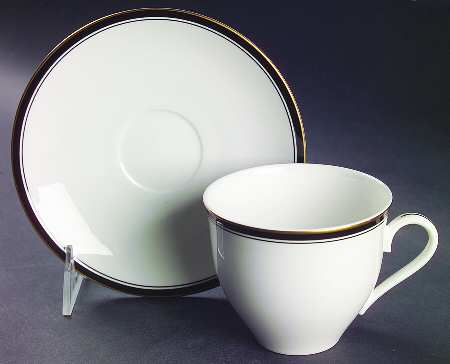 Royal Black Flat Cup & Saucer Set