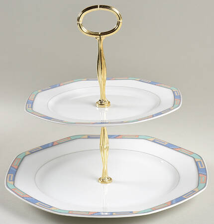 Southwest 6 5/8"-10"  2 Tiered Serving Tray (Dp, Sp) HC