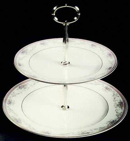 Spring Crest 6 5/8"-10"  2 Tiered Serving Tray (Dp, Sp) HC
