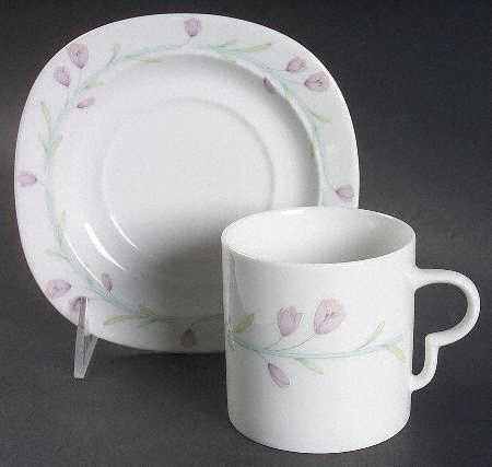 Spring Petals Flat Cup & Saucer Set by Christopher Stuart