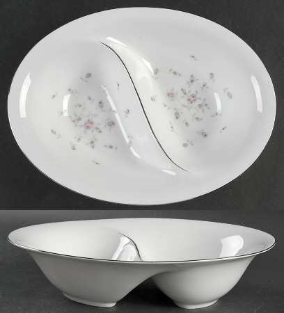 Boutique 10" Oval Divided Vegetable Bowl