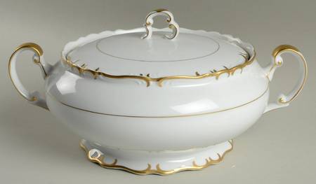 Gold Sharon Round Covered Vegetable