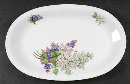 Lilac Time 16" Oval Serving Platter by James Chatelaine