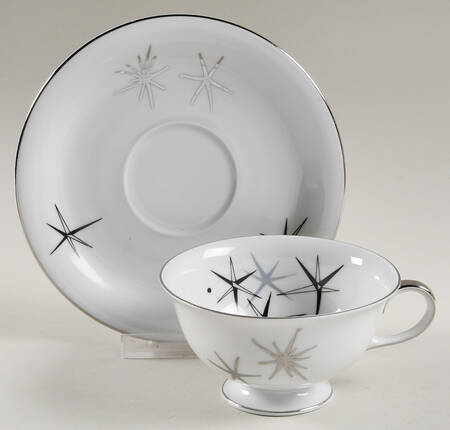 Starlight Footed Cup & Saucer Set by James Chatelaine