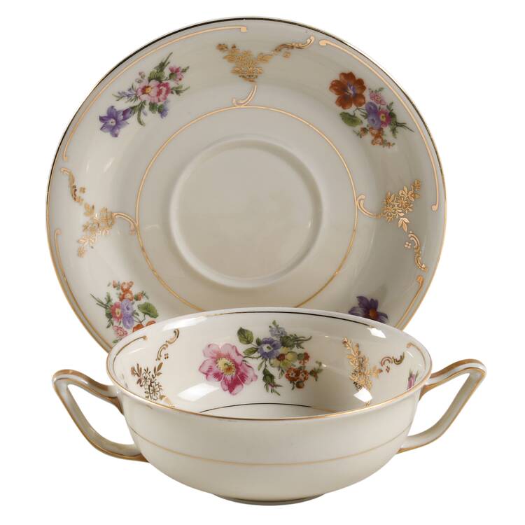 Avon Flat Cream Soup Bowl & Saucer Set