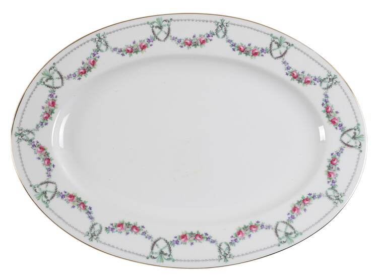 Rose Garland 13" Oval Serving Platter