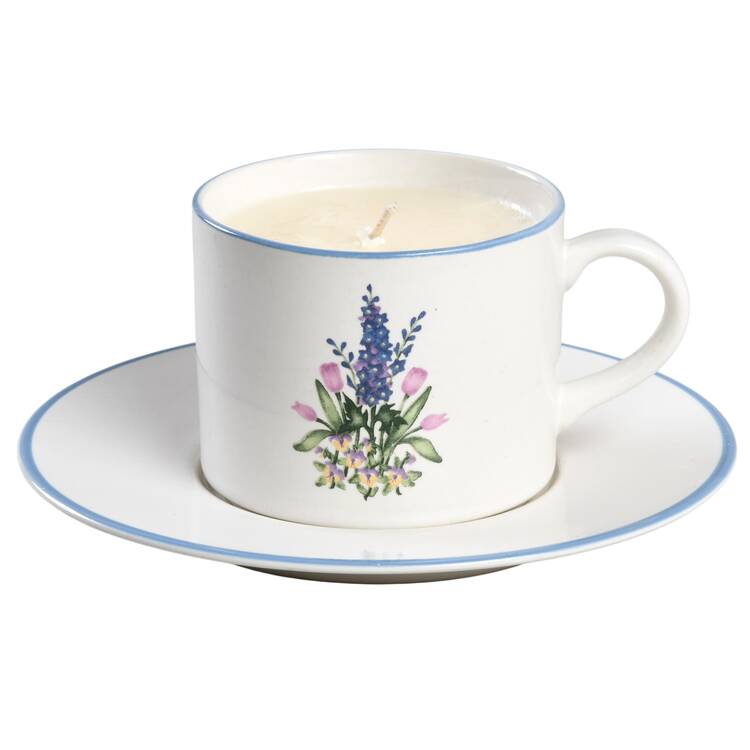 Delphinium Scented Cup & Saucer Candle-Ocean  HC