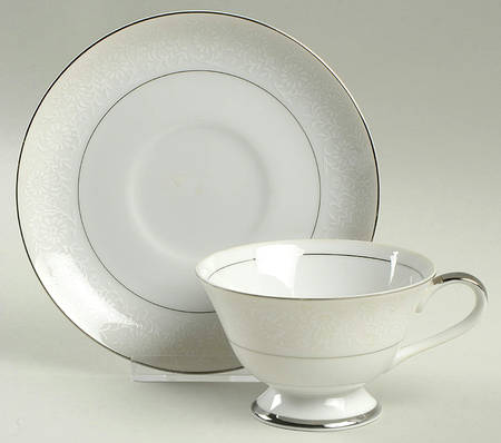 Moonlight Footed Cup & Saucer Set by Claridge