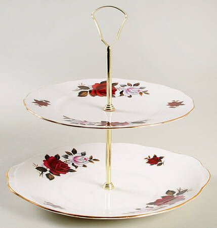 7906 2 Tiered Serving Tray(Handled Cake&Salad Plate)
