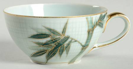 Bamboo (Gold Trim) Flat Cup