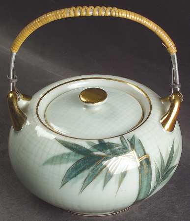 Bamboo (Gold Trim) Sugar Bowl & Lid