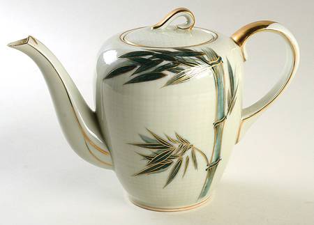Bamboo (Gold Trim) Coffee Pot & Lid