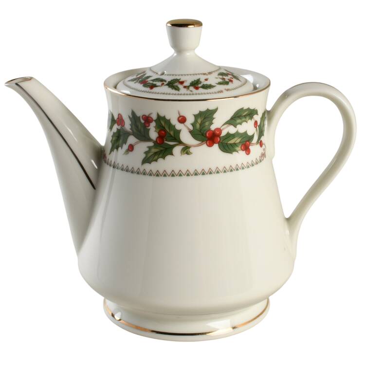 Ivory Holly (China) Teapot & Lid