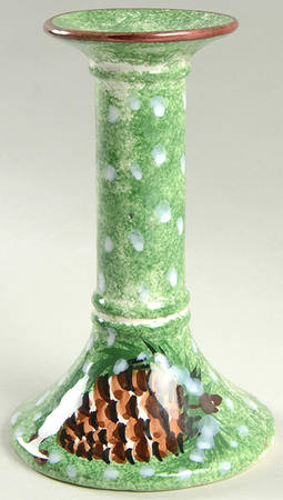 Log Cabin Christmas 6" Candlestick