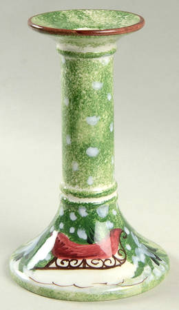 Log Cabin Christmas 6" Candlestick