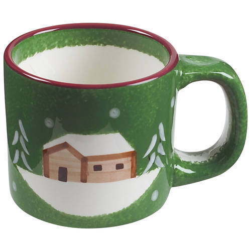 Log Cabin Christmas Mug