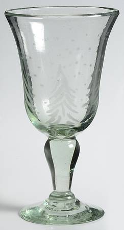 Log Cabin Christmas Glassware Goblet