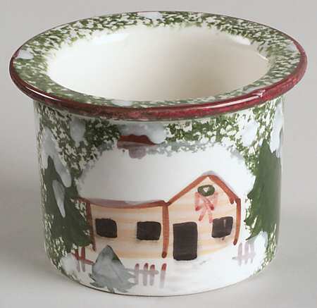 Log Cabin Christmas Custard Cup