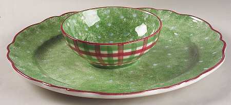 Log Cabin Christmas 1 Piece Chip & Dip