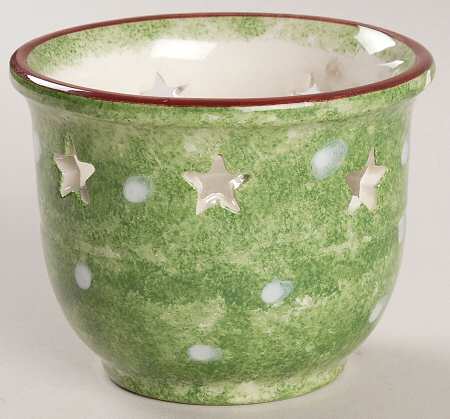 Log Cabin Christmas Small Pierced Votive Candleholder