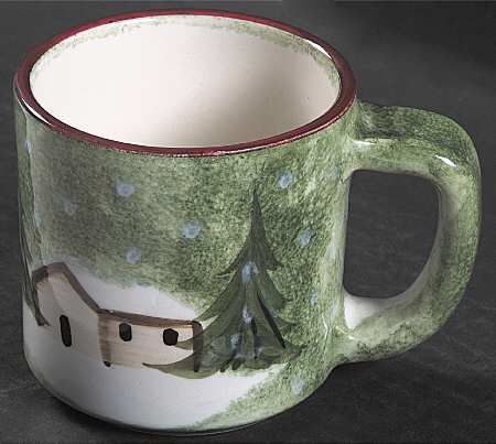 Log Cabin Christmas Mug