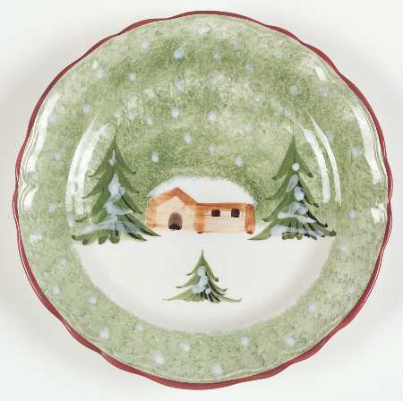 Log Cabin Christmas Salad Plate