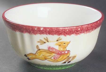 Log Cabin Christmas Accent Soup/Cereal Bowl