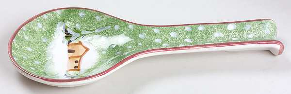 Log Cabin Christmas Spoon Rest/Holder (Holds 1 Spoon)