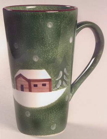 Log Cabin Christmas Latte Mug