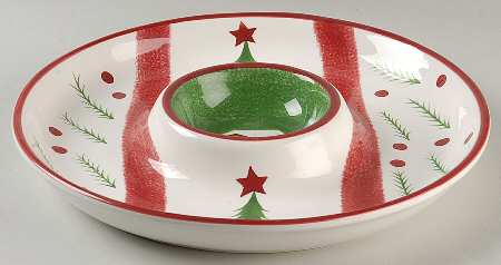 Log Cabin Christmas 1 Piece Chip & Dip