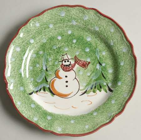Log Cabin Christmas Salad Plate