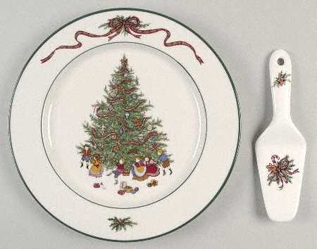 O'Tannenbaum Cake Plate and Server (Boxed Set)