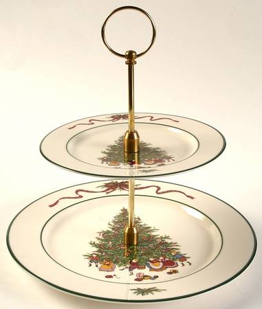 O'Tannenbaum 2 Tiered Serving Tray (Dinner & Salad Plate)
